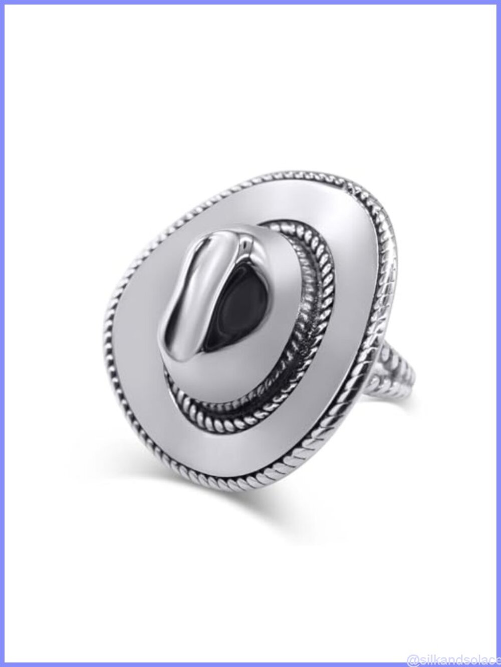 Western Cowgirl Hat Statement Open Ring Adjustable Boho Rodeo Jewelry Gift
